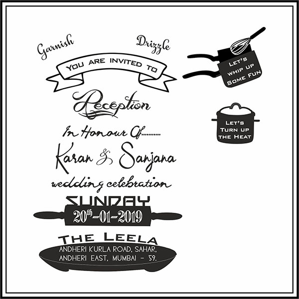 Wedding invitation card Curry Reception - Parekh Cards